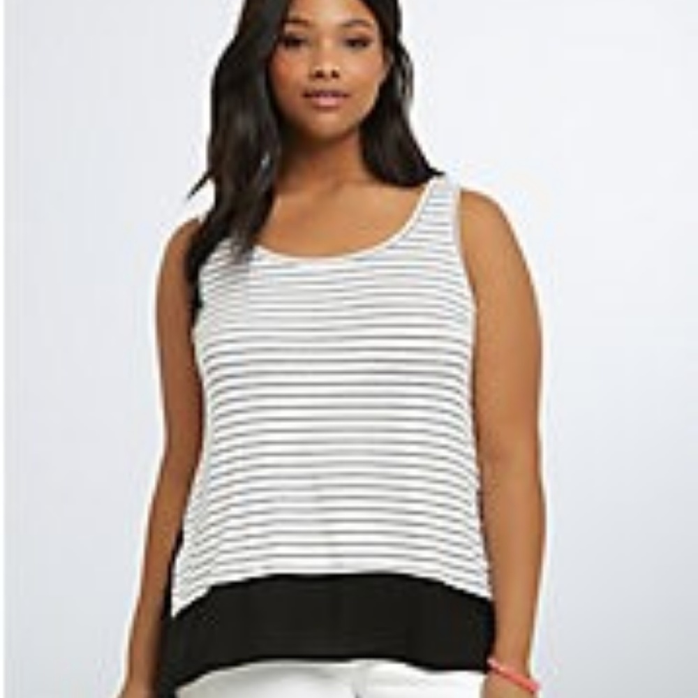 Torrid Striped Contract H-Lo Tank